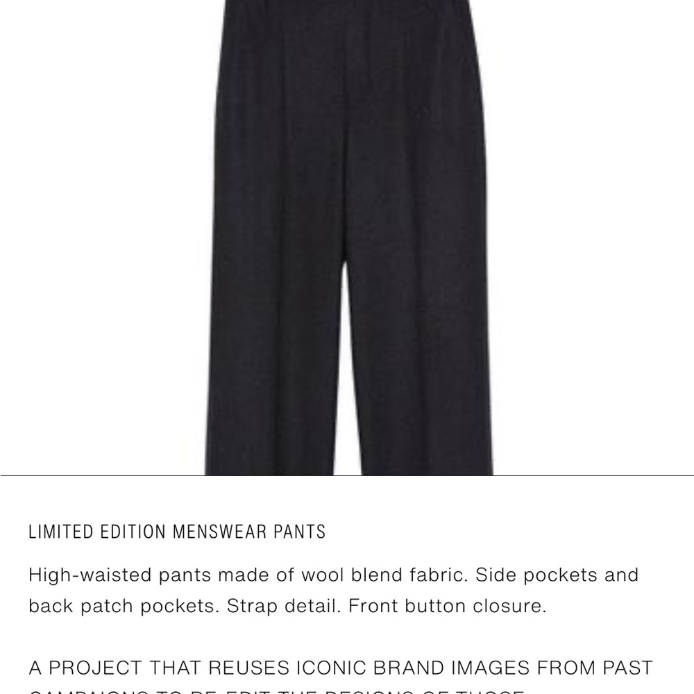 Limited Edition Men's High-Waisted Wool Blend Pants - Black